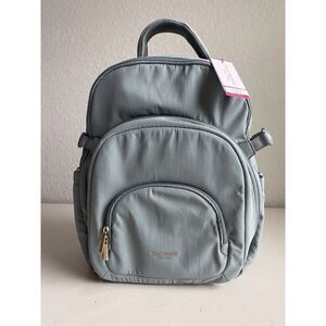 Isaac Mizrahi Backpack Holds Stanley Cup in Outside Pocket Seafoam Expandable